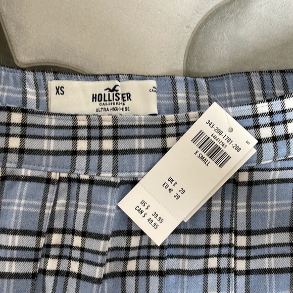 Plad blue and white skirt, ultra high-rise, XS, hollister - Picture 2 of 3